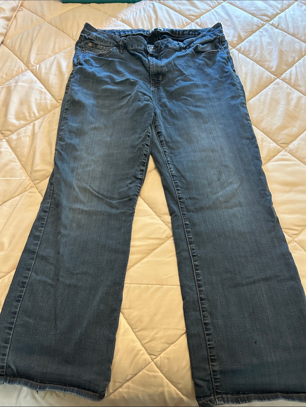 Women's Blue Flare Jeans - Comfortable Wide Leg